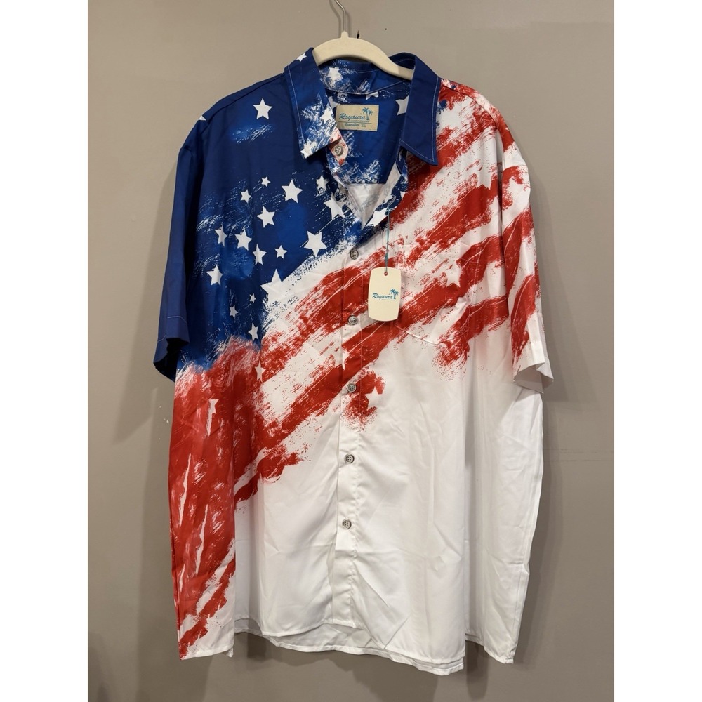 NEW Royaura American Flag Shirt All Over Print XXL
